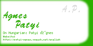 agnes patyi business card